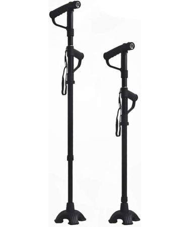 Adjustable Folding Walking Stick with Double Handle with LED Light Non-Slip Base Lightweight and Portable Sturdy Stylish for Elderly Interesting - Buy Online on GoSupps.com
