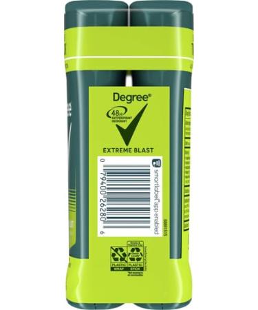 Buy Degree Men Original Protection Antiperspirant Deodorant Twin Pack - 48-Hour Sweat & Odor Protection Extreme Blast - 2.7 oz & 8.1 oz Pack of 4 - International Shipping Available - Buy Online on GoSupps.com