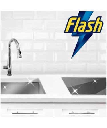 Flash Sparkling Kitchen Spray Wipe&Done 800ml Cuts Grease & Grime Bright Mandarin Scent + Cleaning Cloth + Gift for You: Organza Small Bag - Buy Online on GoSupps.com