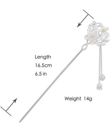 HangErFeng Silver Hairpin Hanfu Accessories Flower Butterfly Hairclip 604 - Buy Online on GoSupps.com