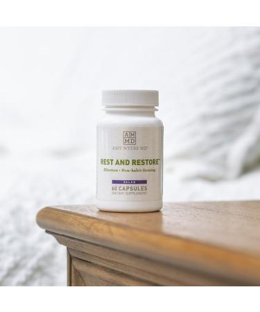 Amy Myers MD Rest and Restore - Supports Restful Sleep, Sleep Cycle Balance & Overnight Rejuvenation - Non-Habit Forming - Gluten-Free - 60 Capsules (30 Servings) - Buy Online on GoSupps.com