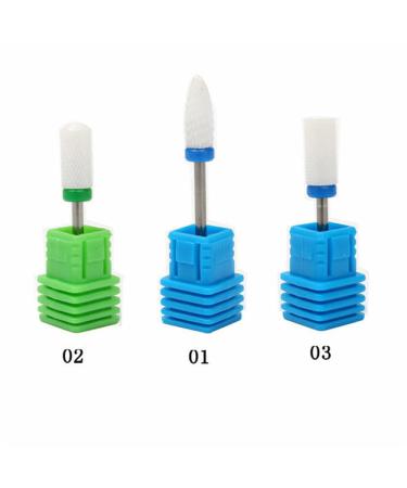 Electric Nail Grinding Head Drill Bit Ceramic Round White Nail Drill Bit - Buy Online on GoSupps.com
