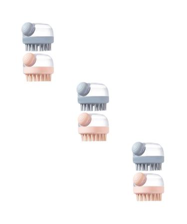 Beavorty 6 Pcs Massage Shampoo Brush Body Exfoliator Brush Cleaning Scrubber Scalp Massager Hair Washing Brush Shower Hair Brush Hair Scalp Brush Bathing Exfoliating Brush Bath Brush Tpr 8.5x8.5cmx3pcs Assorted Colorx3pc...