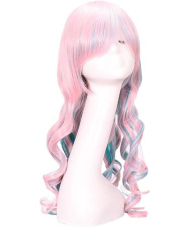 pintoc Cosplay Wig 80cm Anime Clip Color Curly Hair High Temperature Wire Multi-Color European and American Wig Halloween Wig - Buy Online on GoSupps.com