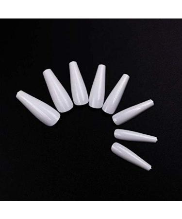600 Pieces COFFIN Extra Long Tapered NATURAL Full Cover False Nails Glue On Tips - Professional Salon & Home Use. - Buy Online on GoSupps.com