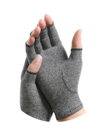 David Copper Compression Arthritis Gloves. Best Copper Infused Glove for Arthritis Hands Arthritic Fingers Carpal Tunnel Computer Typing Hand Support. Fingerless grey Small