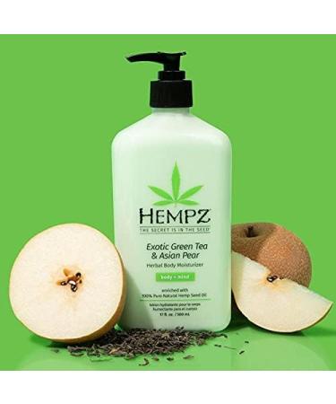 Hempz Exotic Green Tea & Asian Pear Herbal Body Moisturiser 500ml. - 100% Pure Hemp Seed Oil Nourishing Vegan Skin Lotion for Dryness and Flaking with Acai and Goji Berry - Buy Online on GoSupps.com