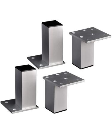 Cabinet Feet Set of 4 Non-Adjustable Furniture Feet/Aluminum Alloy Replacement/Sofa Legs/Load Bearing 250Kg / Height 3-10Cm (8cm)