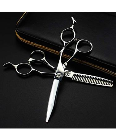 Hair Cutting Scissors 6 Inch Professional Japan 440c Upscale Silver Hair Scissors Cutting Barber Haircut Thinning Shears Hairdressing Scissors Set