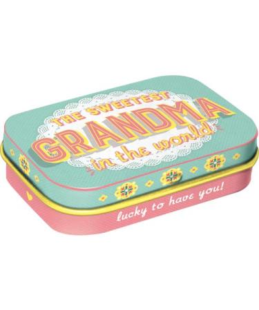 Nostalgic-Art retro pill box 4 x 6 x 1.6 cm The Sweetest Grandma gift idea for grandma with peppermint dragees vintage design - Buy Online on GoSupps.com