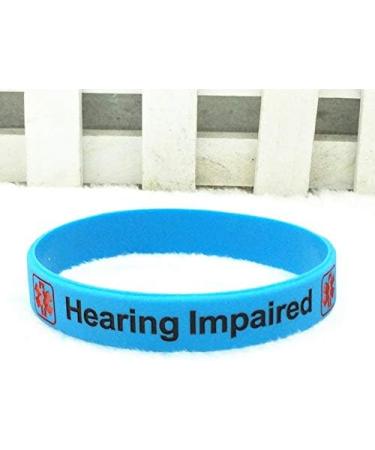 Caiyao Medical Alert Bracelet - Hearing Impaired, Blood Thinner, Diabetic Type 1/2 - Rubber Wristband for Emergency Awareness - Buy Online on GoSupps.com