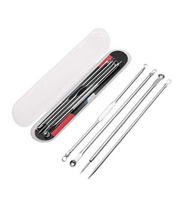 La Milee Blackhead Remover Extractor Tool Pimple Acne Extraction Kit for Nose Facial Pore Blemish Whitehead Popping Zit Removal Needle Professional Stainless Pimple Acne Blemish Removal Tools Set