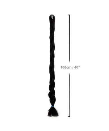 Premium 2m Long Mybraids - One-Colored Artificial Hair Extensions for Rasta Braids Dreads Box Braids & Cornrows - Natural Black - Buy Online on GoSupps.com