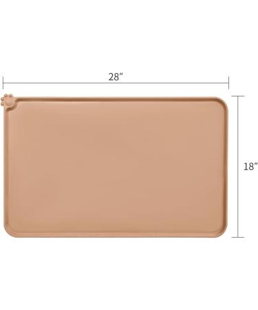 Audwud Silicone Waterproof Pet Feeding Mat - Anti-Slip Dog & Cat Bowl Mat (71x46 cm) - Apricot Color - Buy Online on GoSupps.com