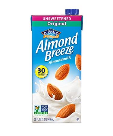 Almond Breeze Almond Milk, Unsweetened Original, 32 Ounce (Pack of 6)