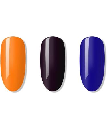 Bluesky Gel Nail Polish Set Dusk 'Til Dawn. Neon04 - Orange Sorbet 80510 - Fedora Neon32 - Blue Bamboo 3 x 5 ml Orange Black Blue (Requires Curing Under UV or LED Lamp) Halloween Colours Dusk 'Til Dawn 15 ml (Pack of 1) - Buy Online on GoSupps.com