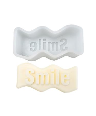 MIMIRACLE Silicone Candle Mold for Candle Making Wave Alphabet Pillar Resin Moulds for Candle Making Epoxy Mold for Soaps Making  Wax  Resin Casting Soap Cake Dessert Smile