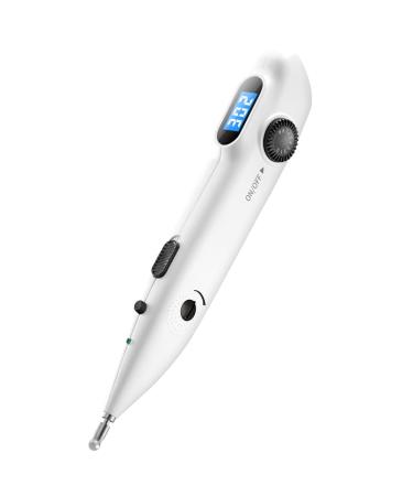 Electronic Acupuncture Pen Electric Meridian Energy Pen Finding Acupuncture Points with 2 Massage Heads Rechargeable Acupuncture Pen 3 Modes 9 Intensity
