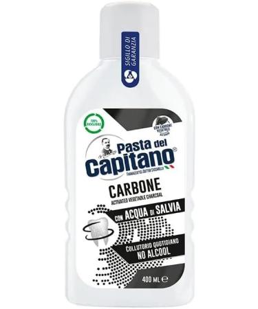 Buy 8x Pasta del Capitano Charcoal Mouthwash 400ml - Enhance Oral Hygiene + Free Beni Culinari Keychain - International Shipping Available - Buy Online on GoSupps.com