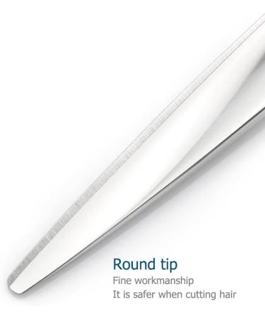 Kinsaro 6 Professional Hair Shears - Silvery Barber Scissors with Convex Edge 440C for Precision Hair Cutting - Buy Online on GoSupps.com