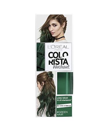 L'Oreal Paris Colorista Washout Green Semi-Permanent Hair Dye 80ml Green 1 Count (Pack of 1)