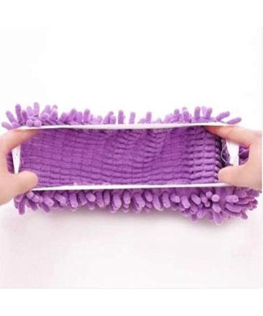 AKORD Cute Dust Mop Slippers Shoes Floor Cleaner Clean Easy Bathroom Office Kitchen Microfibre Purple 24 x 12 x 5 cm - Buy Online on GoSupps.com