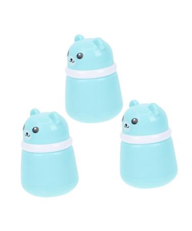 VILLCASE 3 Pi ces Pot Poudre avec Houppette en Forme D'ours Bo te Vide pour Poudre de Corps Gar on Fille Compact et Pratique pour Voyages et Maison