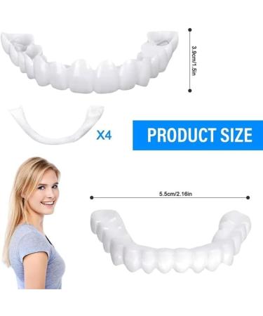 Brigtviee Instant Teeth Veneers 2 Pairs Clipin Veneers False Teeth for Upper and Lower Jaw Dentures Clickon Veneers for Men and Women Temporary Denture Veneers - Buy Online on GoSupps.com