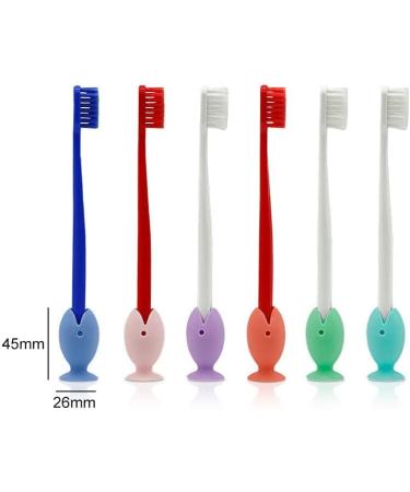 Mini Fish Toothbrush Holder - 6 Pcs Standing Toothbrush Cover Caps with Suction Cup - Buy Online on GoSupps.com