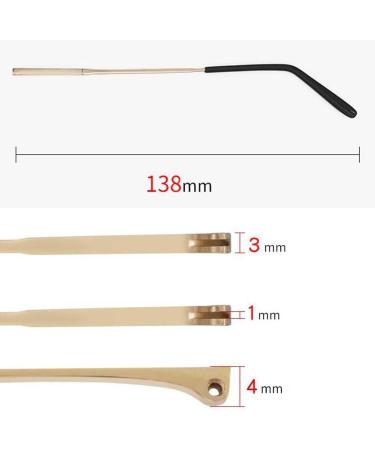 Dookaa Glasses Brackets - Metal Spare Parts for Sunglasses Repair | Double Tooth Spacing 1mm | 1 Pair of Gold - Buy Online on GoSupps.com