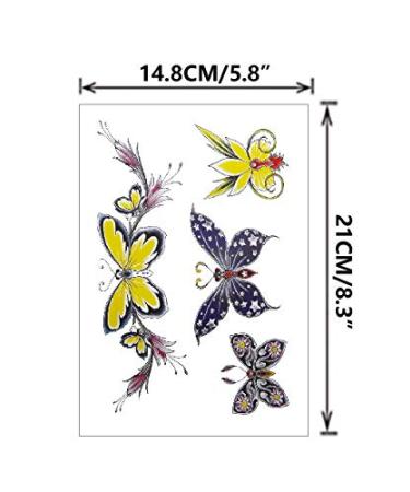 Flowers Butterfly Waterproof Temporary Waist Tattoo Stickers for Women - Buy Online on GoSupps.com