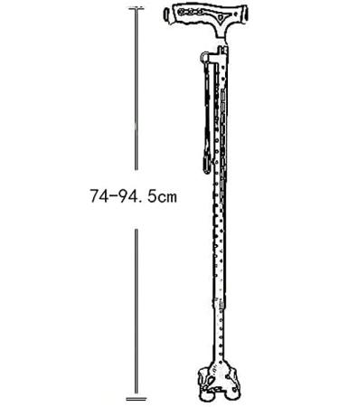 Folding Cane Crutch Elderly Four Feet with Light Telescopic Aluminum Alloy Anti-Skid Family - Buy Online on GoSupps.com