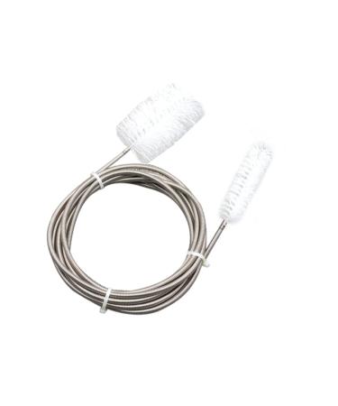 Pipe Cleaning Brush Nylon Cleaner Double Ended Flexible Cleaning Tool Stainless Steel Straw Nylon Cleaning Brushes for Fridge Pipes Pettis White 90cm