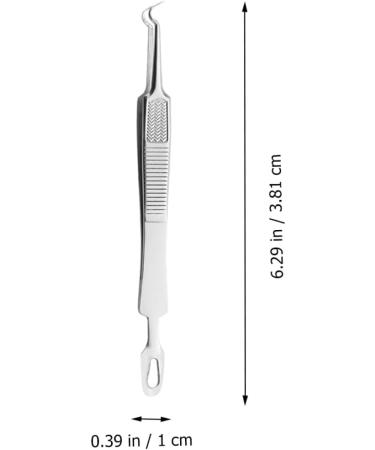 Baluue 6 Pcs Clip Kit Ingrown Hair Tweezers Zit Popping Tool Pimple Blackhead Stainless Steel Silver 1 count (Pack of 1) - Buy Online on GoSupps.com
