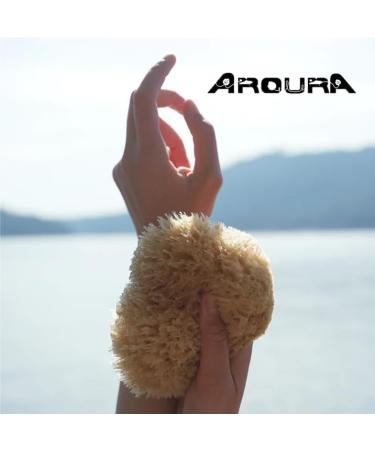 AROURA Natural Sea Wool Sponge | Shower & Bath Sponge | Natural Loofah | Sea Sponge for Body Care | Sea Sponge for Facial Cleansing & Body Washing | Natural Sponge Size 2 - (8-9 CM) - Buy Online on GoSupps.com