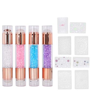 4Sets Manicure Art Stampers Silicone Stamp Pens Nail Stamping Plates Double Ended W/Nail Seal Plate Manicure Stamp Pen for home nail salon use