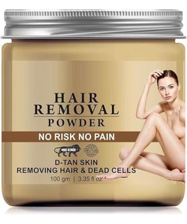 Hyd Pure Hair Removal Powder for Armpits Hands Legs and Bikini Line ThreeinOne Use for DTan Skin Removing Hair Removing Dead Cells in Sandalwood Fragrance 100 gm