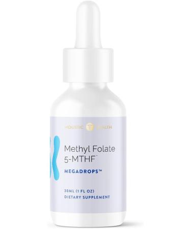 Holistic Health Methyl FOLATE 5-MTHF Drops - Liquid Vitamins Folate Supplement for Increased Oral Absorption - Vitamin B9 Liquid Drops Helps Support Brain Function and Immune System 15ML