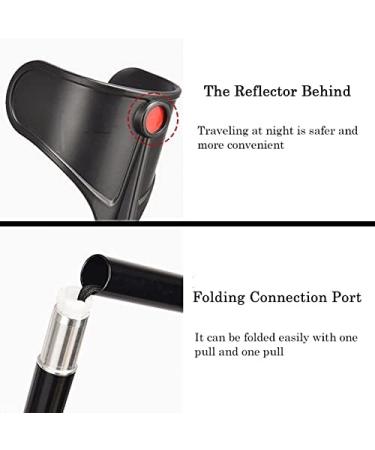 2 Units Forearm Crutches-Adjustable Height Lightweight Foldable Elbow Crutch with Ergonomic Handle Aluminum Crutches for Walking for Seniors and Adults (Black) Lucky Star - Buy Online on GoSupps.com