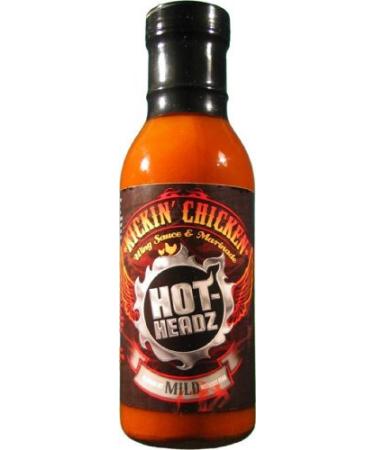 Hot-Headz! Kickin' Original Mild Chicken Wing Sauce and Marinade. Buffalo Style Cayenne Pepper Hot Sauce For Wings BBQ & Chicken. Vegan & Gluten Free Buffalo Sauce With Light Spice & Heat (354 ml) Medium Cayenne
