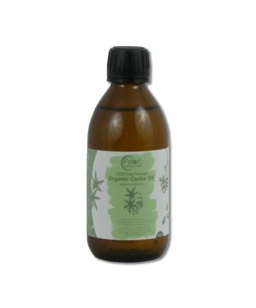 Cold Pressed Organic Pure Castor Oil 250 ml Glass Bottle Vegan BP Grade Hexane Free Non-GMO