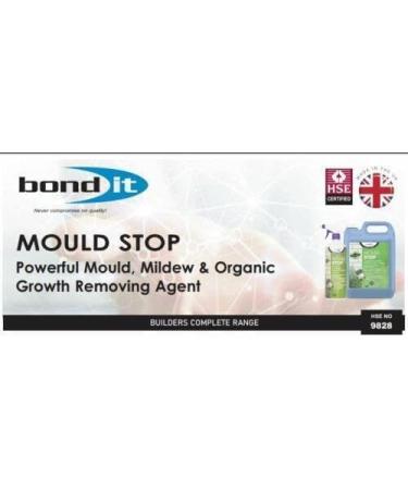 Bond It Mould Stop Clear 1L Mildew Kitchen Bathroom Lichen Cleaner Remover Spray Clear liquid Waterbased Non flammable - Buy Online on GoSupps.com