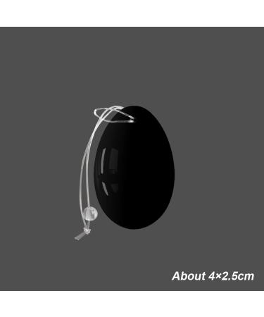 Obsidian Yoni Massage Ball - Black Crystal Pelvic Floor Exercise Cone | Reiki Drilled Eggs for Women - Buy Online on GoSupps.com