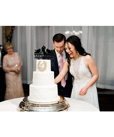 Motorcycle Wedding Cake Topper Funny Mr and Mrs Cake Topper - The Bride and Groom Kissing Face to Face Before Their Motorcycle Funny Motorcycle Bride and Groom Cake Topper - Buy Online on GoSupps.com