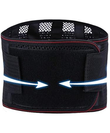 Lumbar support belts breathable mesh inserts for men and women for pain relief injury prevention two adjustable straps waist/abdominal support (SC Black M