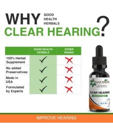 Good Health Herbals Clear Hearing Herbal Extract - Natural Support for Irritated Ears, Ringing in Ears, and Ear Congestion - 2 Ounce - Buy Online on GoSupps.com