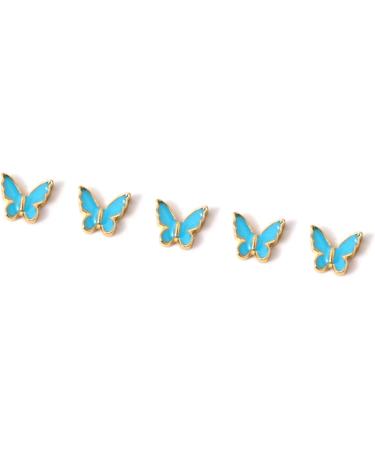 FEIlei 5Piece Colorful Metal Butterfly Nail Decoration Butterfly Charm for DIY Manicure - Buy Online on GoSupps.com