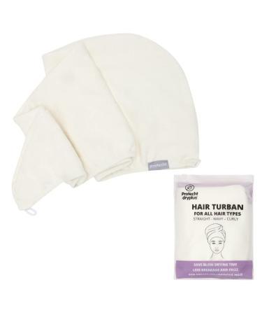 PROTECHT DRYPLUS Super Absorbent Microfibre Hair Turban - White One Size White