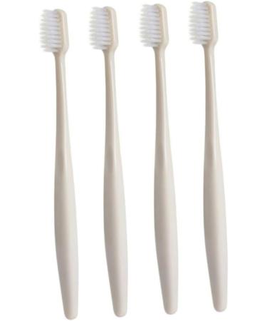 BUIFULSIC 4-Piece Children's Wooden Toothbrush Set - Eco-Friendly Soft Bristles for Gentle Cleaning (Khaki) - Buy Online on GoSupps.com