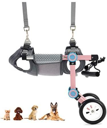 Shower Stool Mobility Pet Dog Wheelchair Cart Full Support 2 Wheel Adjustable for Small Dog Hind Legs Rehabilitation Easy Assemble Pink S Uptodate1 Pink S